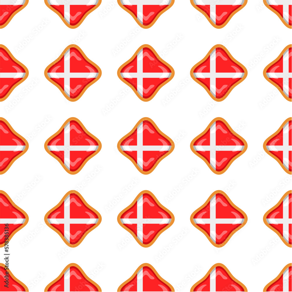 Pattern cookie with flag country Denmark in tasty biscuit Pattern cookie with flag country Denmark in tasty biscuit