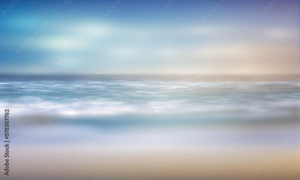 Obraz premium Seascape abstract beach background, sea and sky, generative AI