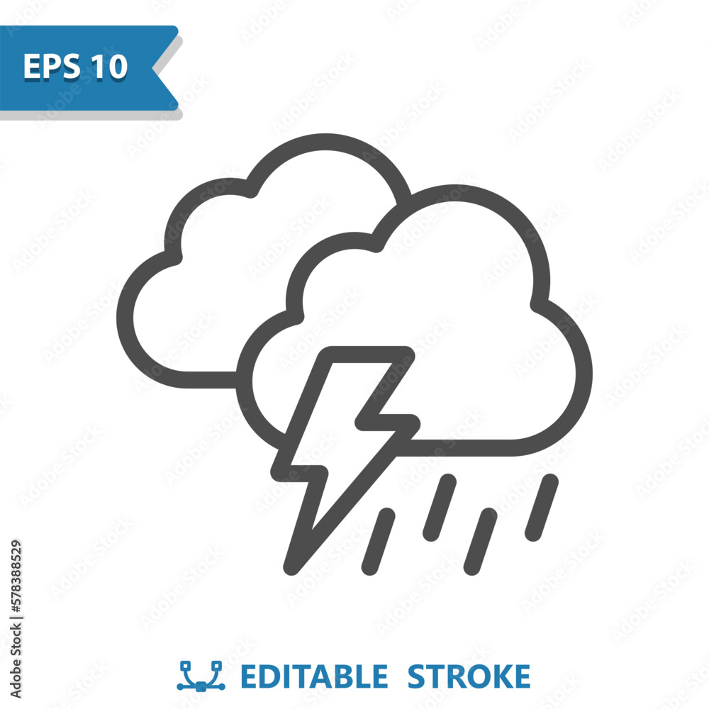 Storm Icon - Cloud, Lighting Bolt, Lightning Storm, Weather, Clouds, Rain, Raining Storm Icon - Cloud, Lighting Bolt, Lightning Storm, Weather, Clouds, Rain, Raining