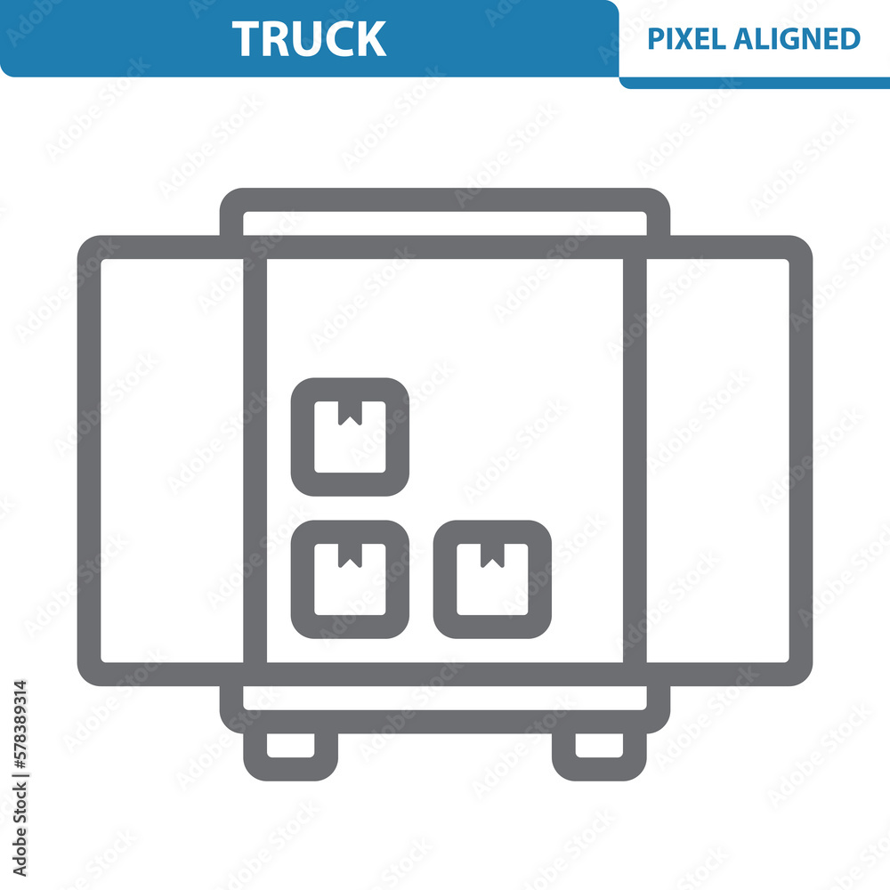 Truck Icon. Van, Crate, Delivery Truck Icon. Van, Crate, Delivery