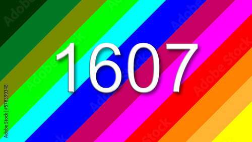 1607 colorful rainbow background year number