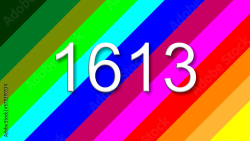 1613 colorful rainbow background year number