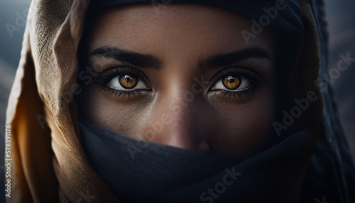 Mulher Árabe olhar marcante ÌA Generativa photo