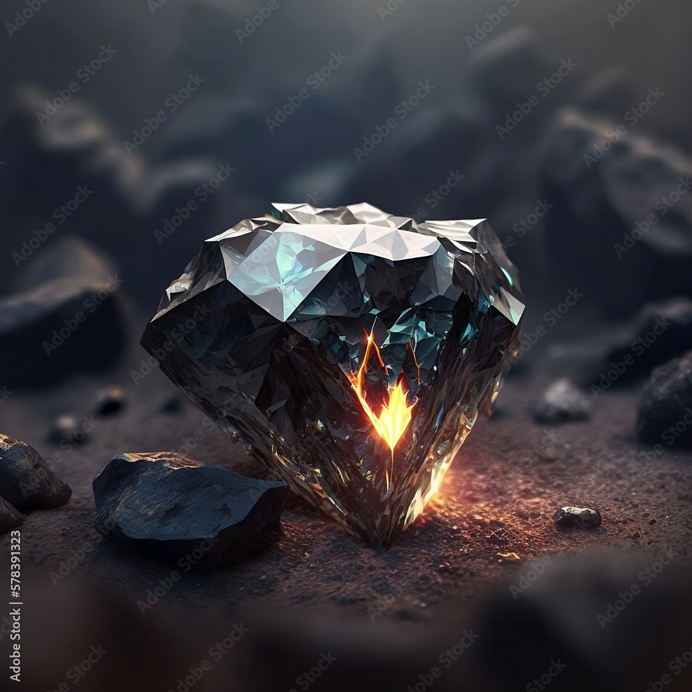 Coal miners shop cut diamond