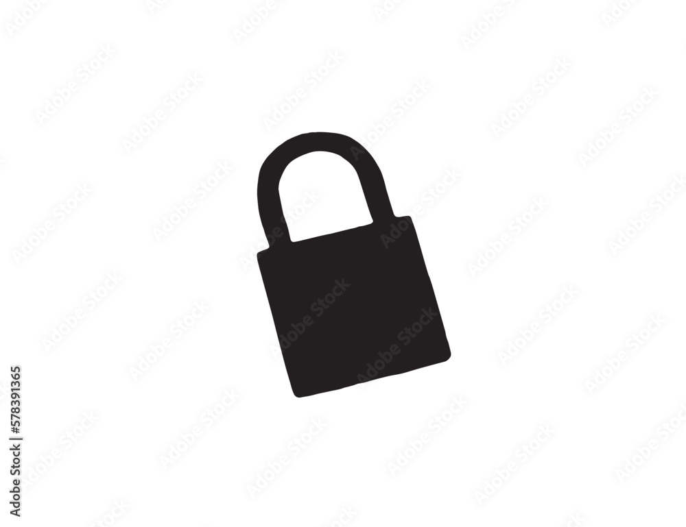 Single padlock silhouette vector illustration Single padlock silhouette vector illustration