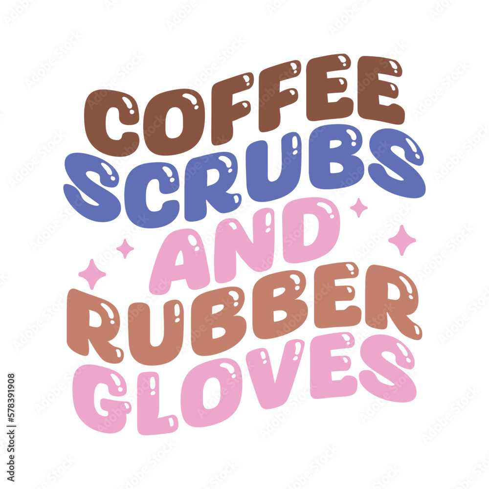 Coffee scrubs and rubber gloves