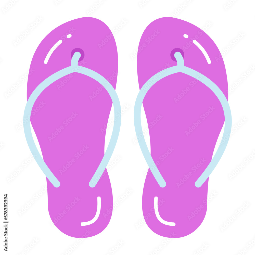 A casual footwear with two stripes, download this icon of flip flops