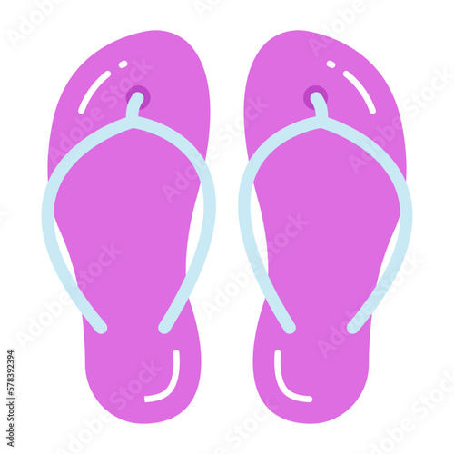 A casual footwear with two stripes, download this icon of flip flops
