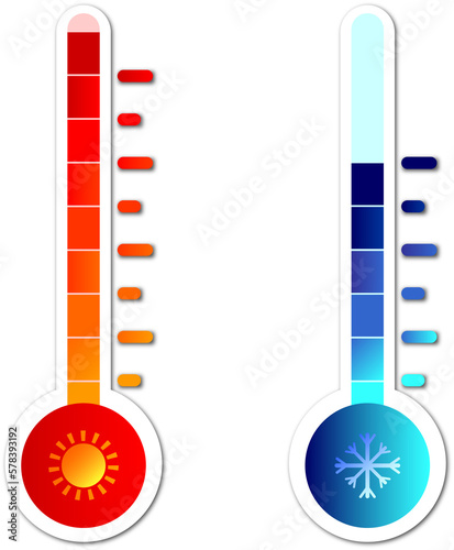 bright thermometer gradient icon set transparent background photo