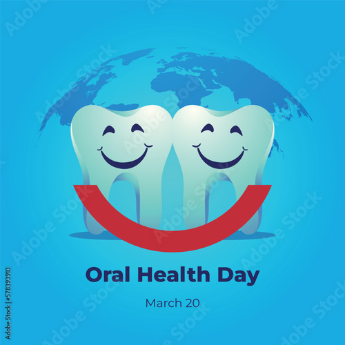 vector graphic of world oral health day good for world oral health day celebration. flat design. flyer design.flat illustration.