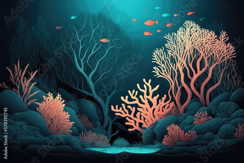 Fototapeta Naklejka Na Ścianę i Meble -  coral reef in sea