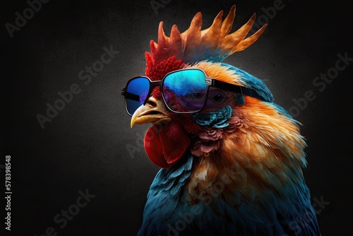 Rooster Wearing Sunglasses ...