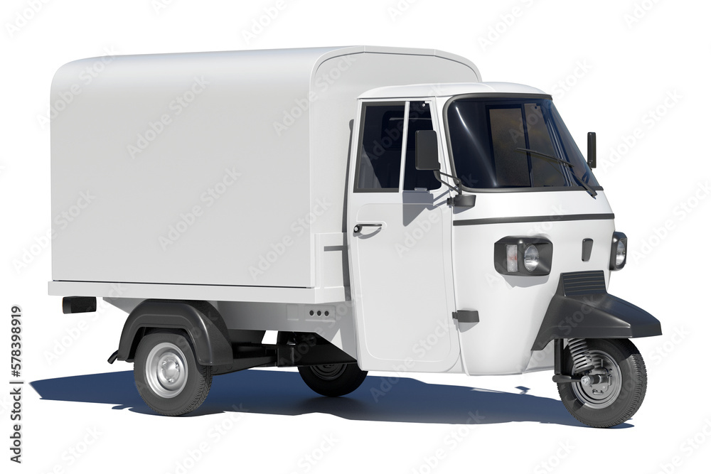 3d illustration - Three-wheel small transport vehicle 