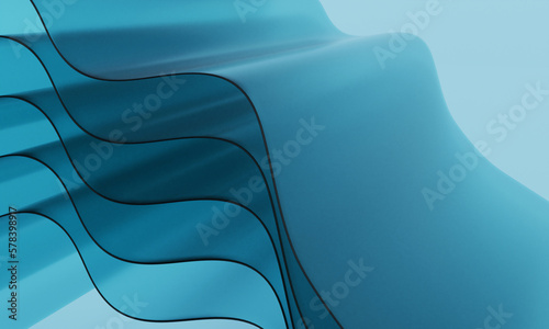 Swirling motion of blue smoke or fog group, abstract line isolated on white background