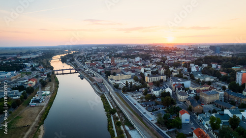 A panoramic drone photo of Gorzów Wlkp, a city in the Lubuskie Voivodeship of Poland, beautifully captures the essence of the urban landscape © Sebastian