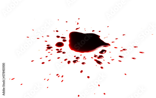 Blood. Drops and splashes of blood.

