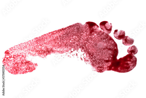 Bloody footprint isolated.	

