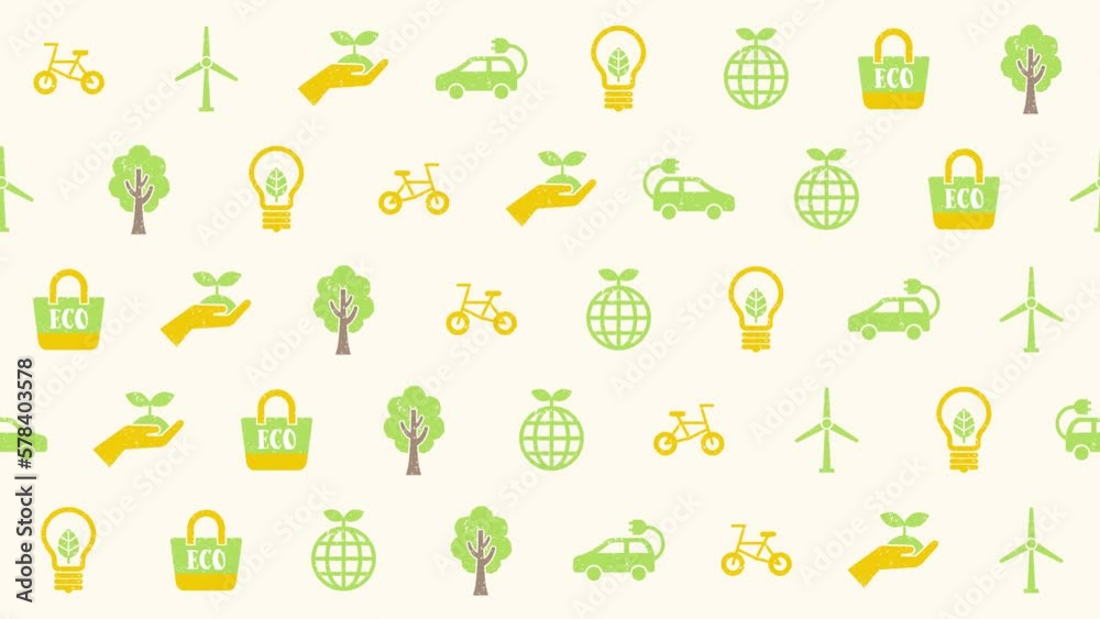 エコロジーなイラストの背景（20秒ループ）