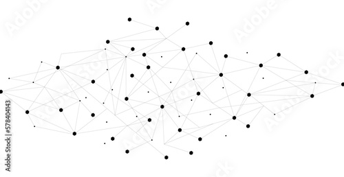 Black network. Abstract connection on white background. Network technology background with dots and lines for desktop. Ai system background. Abstract data concept. Line background, network technology