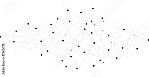 Black network. Abstract connection on white background. Network technology background with dots and lines for desktop. Ai system background. Abstract data concept. Line background  network technology