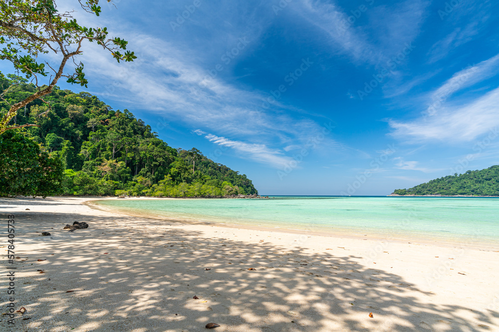 Tranquil Mai Ngam beach in beautiful day, Surin island national park, Phang Nga, Thailand, Tranquil Mai Ngam beach in beautiful day, Surin island national park, Phang Nga, Thailand,