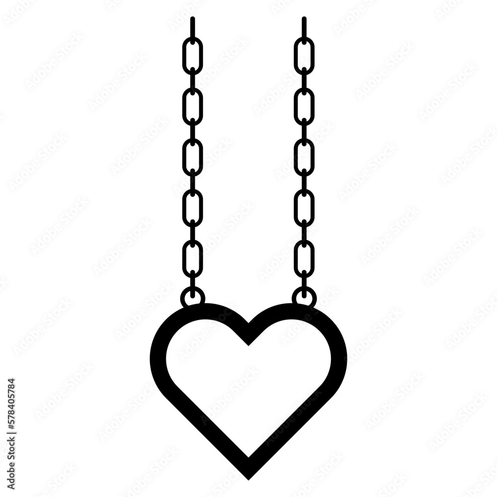 Metal heart with chains icon. Heart for design. Modern vector illustration. Metal heart with chains icon. Heart for design. Modern vector illustration.
