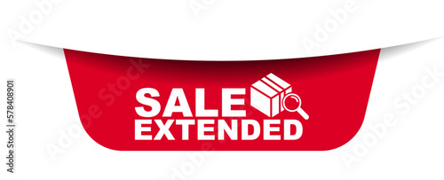 red vector illustration banner sale extended
