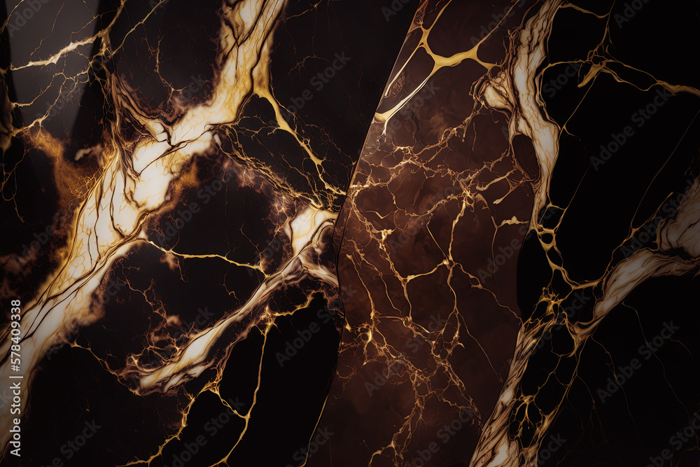 Brown and gold marble background. Luxury marble stone texture. Invitation backdrop. Ai generated