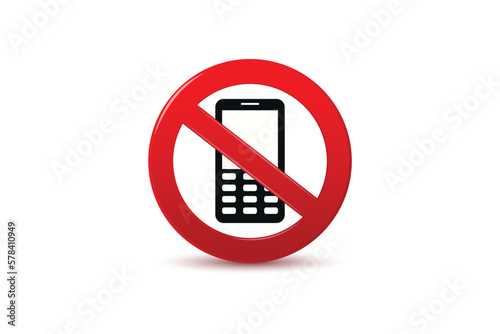 Vector warning sign no phone. no phone calls.