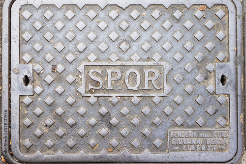 Photography Iron manhole cover in Rome