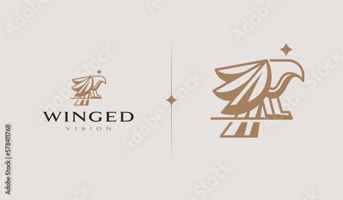 Eagle Falcon Bird. Universal creative premium symbol. Vector sign icon logo template. Vector illustration