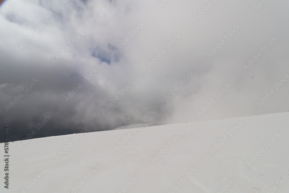 snow covered mountains