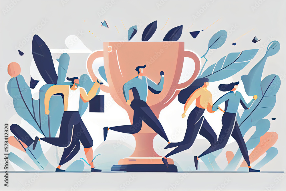 Employee recognition or proud workers of the month business concept flat style design vector illustration Employee recognition or proud workers of the month business concept flat style design vector illustration