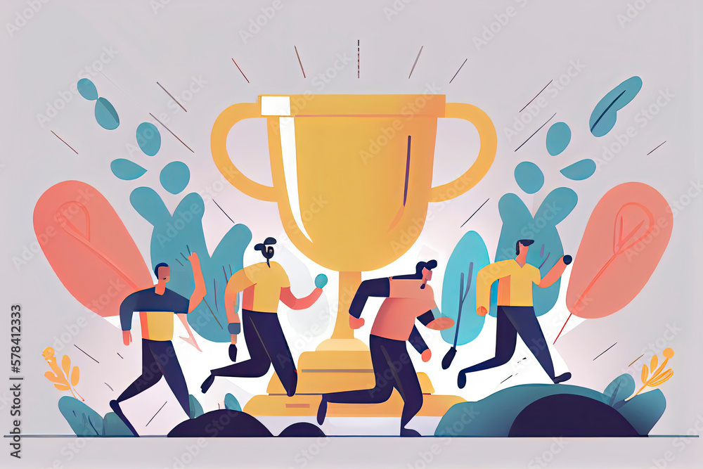 Employee recognition or proud workers of the month business concept flat style design vector illustration Employee recognition or proud workers of the month business concept flat style design vector illustration