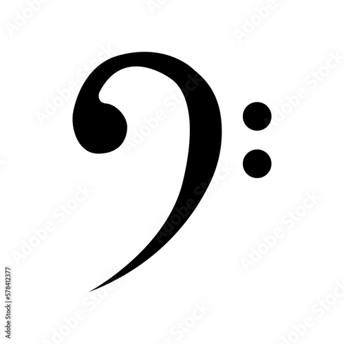 Bass clef vector. Icon of the beginning of the musical state vector. Icon for melody vector.