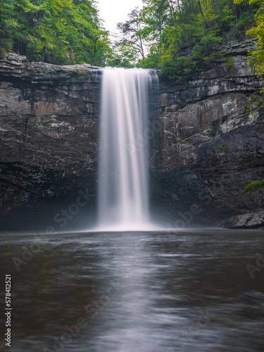 Beautiful waterfall. Long exposure photo.