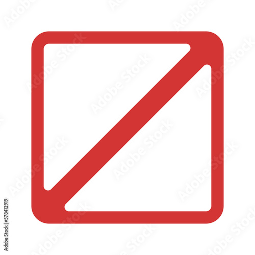 Free Download Prohibition sign vector icon. Square prohibition sign. Red danger sign square vector. Ban vector icon. - GFXLoad