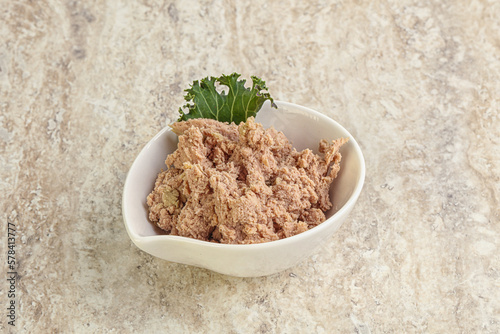 Liver pate in the bowl