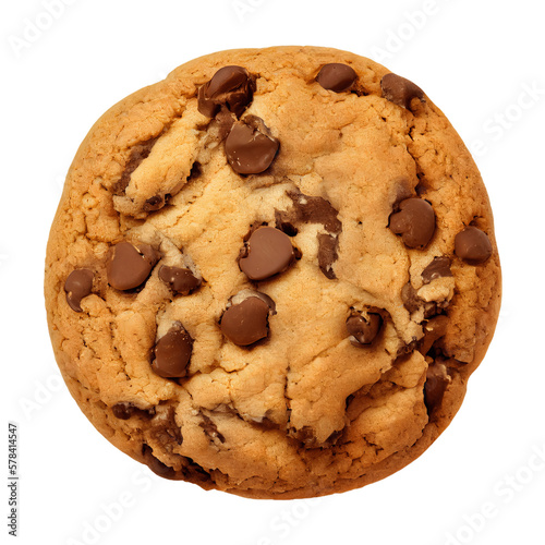 Canvas Print Chocolate chip cookie, isolated on transparent background