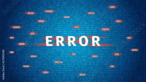 Random binary code. Programming error. Technology background