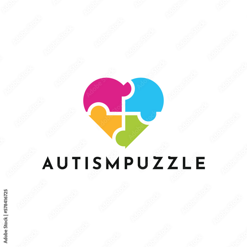 Autism awareness puzzle logo design