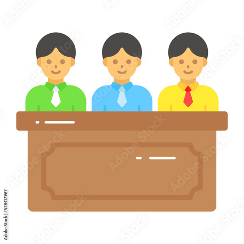 Creative vector design of judges, jury icon in editable style