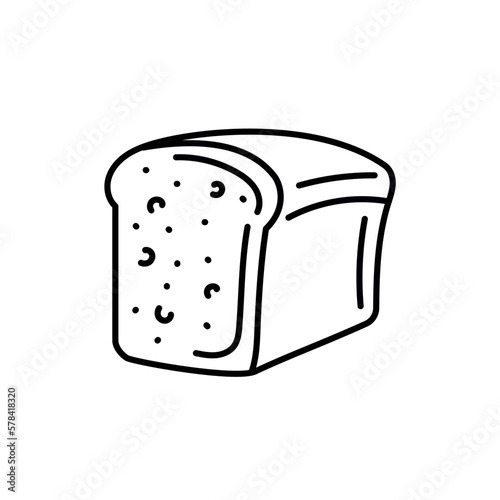 Grain bread black line icon. Bakery.