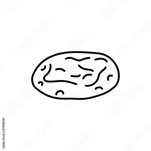 Pita bread black line icon. Bakery.