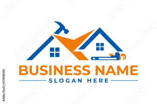 home repair, roofing, remodeling, handyman, home renovation, decor logo	