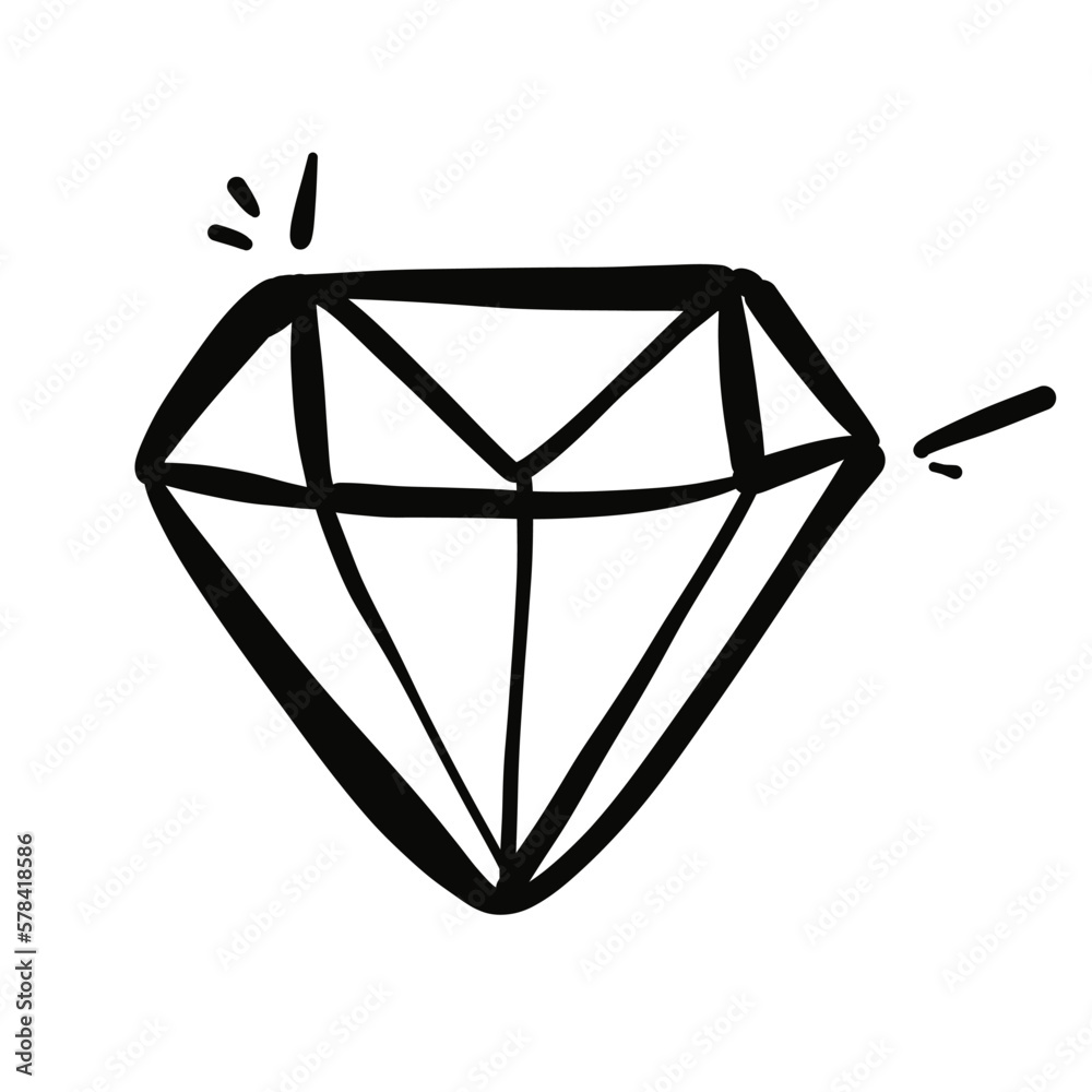precious stone icon. Vector illustration EPS 10. doodle black precious stone icon. Vector illustration EPS 10. doodle black