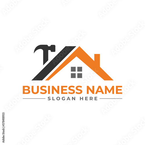 home repair, roofing, remodeling, handyman, home renovation, decor logo	