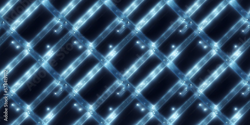 Abstract background, seamless pattern. Concept of AI technology, digital, futuristic, Sci-Fi, technological. Art background for design in dark tones with white lines geometric lights. Generative AI.