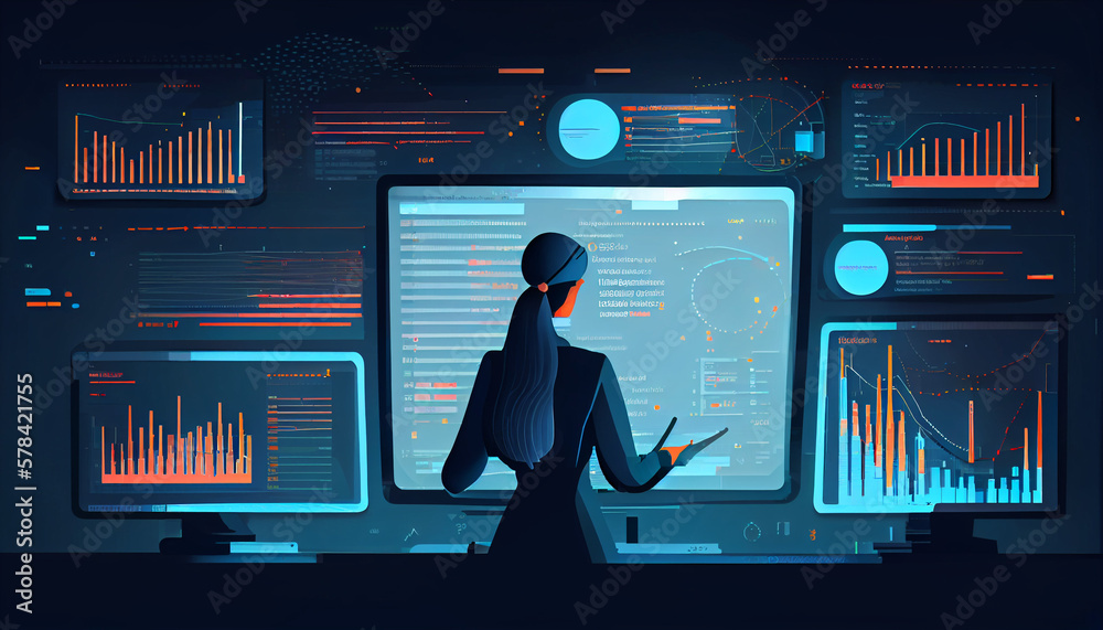 Analyst_working_in_Business_Analytics_and_Data_Management Isolated ...