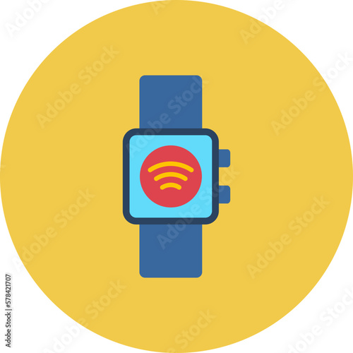 Smart Watch Multicolor Circle Flat Icon